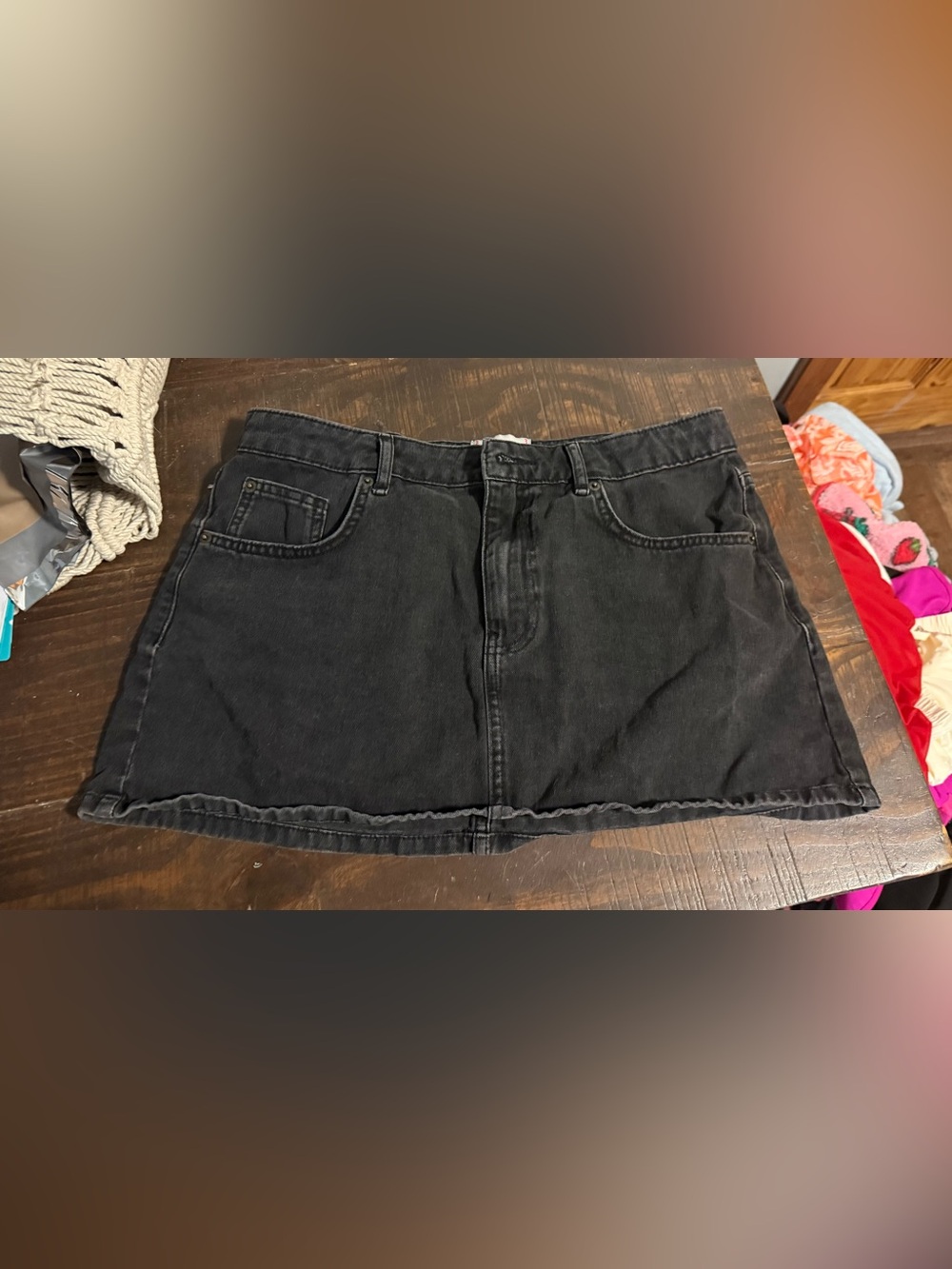 BDG Black Denim Mini Skirt